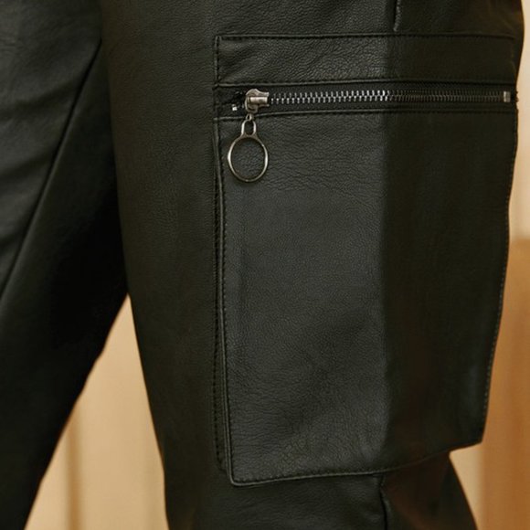 Faux leather high rise joggers from KanCan - Picture 4 of 9